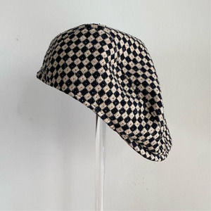 Goorin Sand Cassel Kids Newsboy Cap Wool Blend Hat S/M Brown Cream Checkerboard